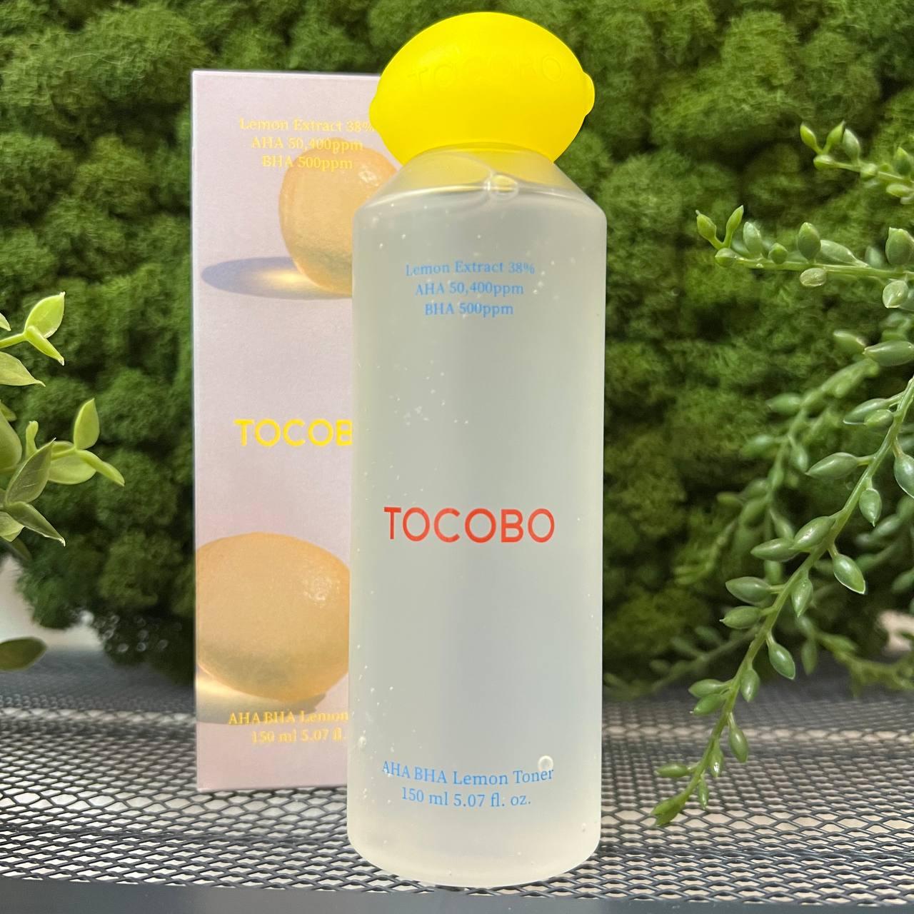 Тонер отшелушивающий с экстрактом лимона и кислотами Tocobo AHA BHA Lemon Toner 150 ml