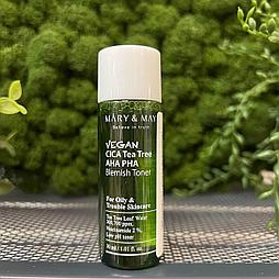 Тонер успокаивающий с экстрактом центеллы азиатской Mary&May Vegan Cica Tea Tree AHA PHA Toner 30ml