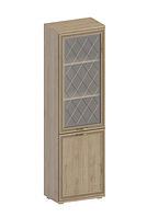 Шкаф-пенал с витриной Лером Карина ШК-1073-ГС (гикори джексон светлый)