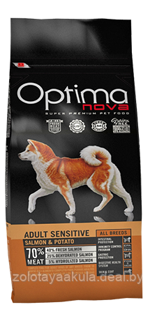 Корм в развес Optima Nova Grain Free Adult Sensitive Лосось с картофелем для взрослых собак с чувств. - фото 1 - id-p204222446