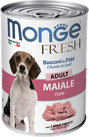 Консерва Monge Dog FRESH Adult Pork, паштет для собак (свинина), 400г.