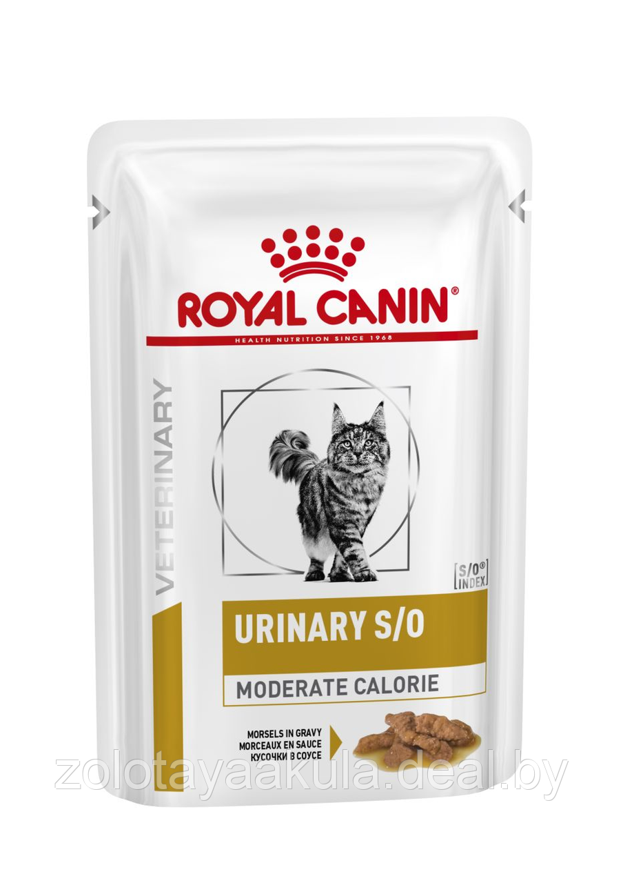 85гр Влажный корм ROYAL CANIN Urinary S/O Moderate Calorie диета для взрослых кошек при мочекаменной болезни, - фото 1 - id-p204222470