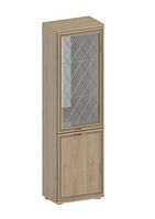 Шкаф-пенал с витриной Лером Карина ШК-1074-ГС (гикори джексон светлый)