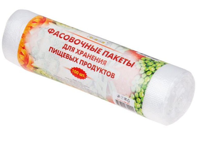 Пакеты фасовочные для хранения пищевых продуктов, 100 шт, в рулоне, РОМАШКА