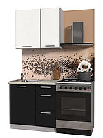 Кухня Мила Пластик А 0.9 м (90 см) Белый - Черный