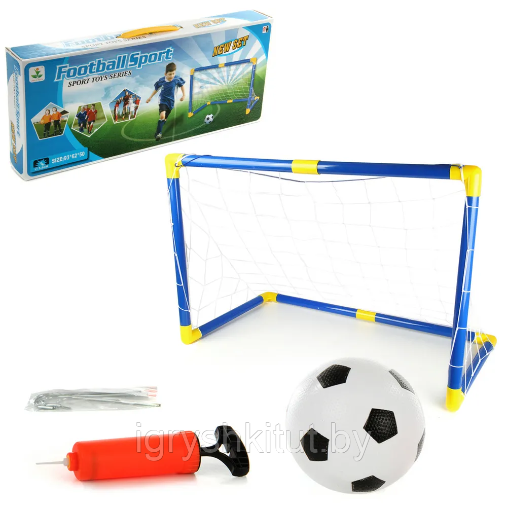 Детские футбольные ворота с мячом и насосом - фото 1 - id-p204229743