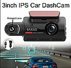 Видеорегистратор Vehicle BlackBOX DVR Dual Lens A68 с тремя камерами для автомобиля (фронт и салон+ камера зад, фото 6