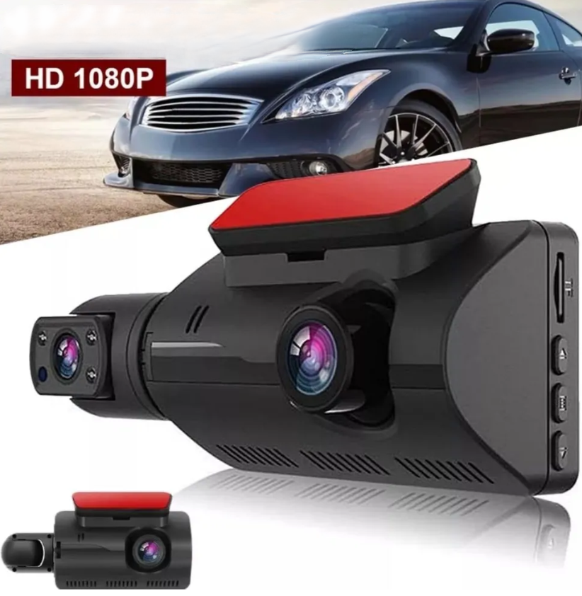 Видеорегистратор Vehicle BlackBOX DVR Dual Lens A68 с тремя камерами для автомобиля (фронт и салон+ камера зад - фото 1 - id-p204233533