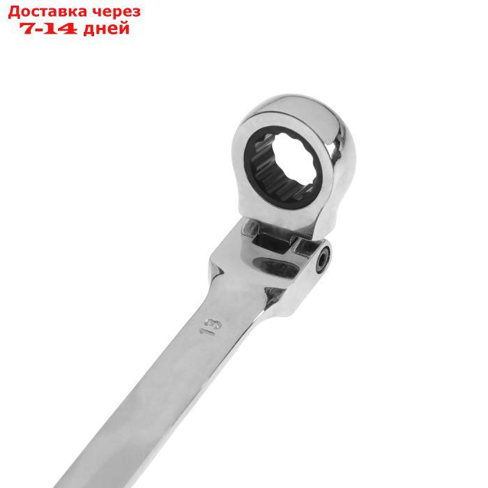 Ключ комбинированный трещоточный шарнирный TUNDRA, CrV, полированный, 72 зуба, 13 мм - фото 3 - id-p204187263