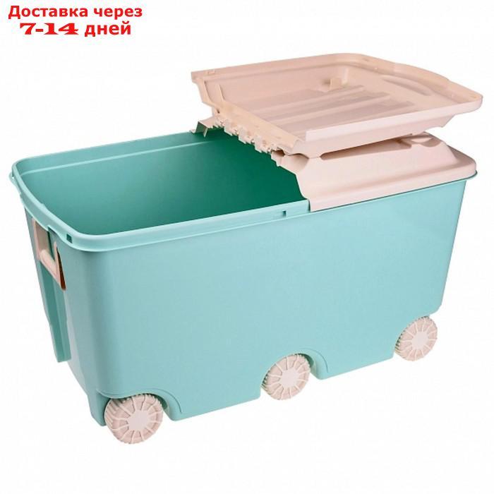 Ящик для игрушек на колёсах, цвет зелёный - фото 1 - id-p204187437