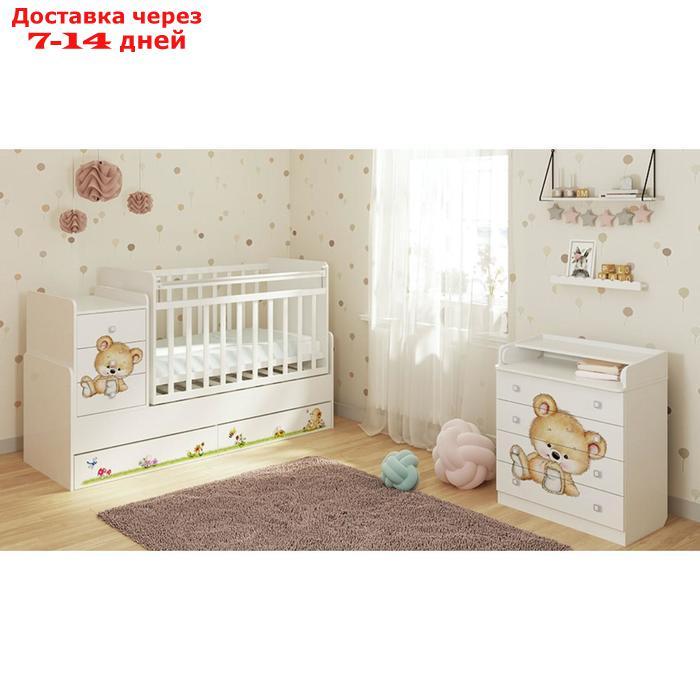 Кровать детская Фея 1100 Медвежонок, белый - фото 3 - id-p204187492