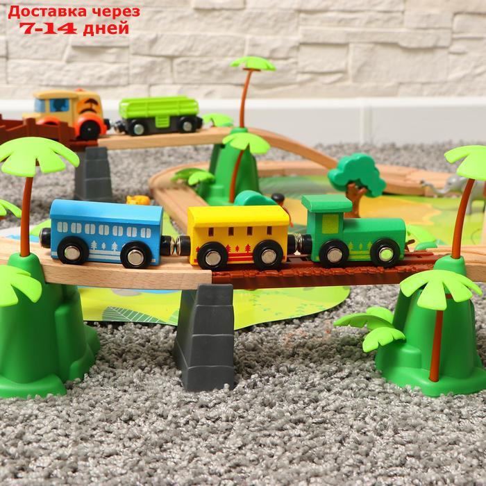Детский набор "Железная дорога: джунгли", 107 деталей, 50,5 × 11,5 × 35 см - фото 4 - id-p204187536