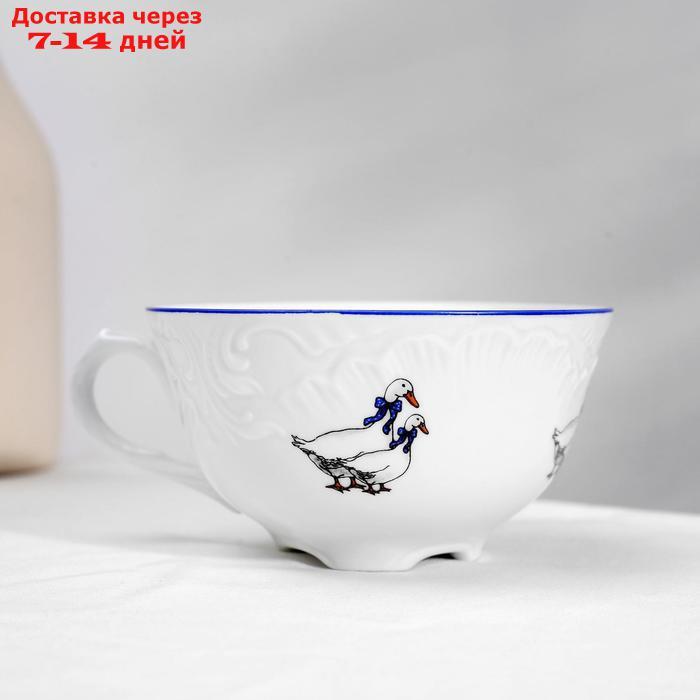 Чайный сервиз на 6 персон "Рококо. Гуси", 12 предметов: кружки 220 мл d=10 см, блюдца 15,5 см - фото 6 - id-p204188321