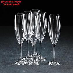 Набор бокалов для шампанского Bohemia Crystal "София", 230 мл, 6 шт