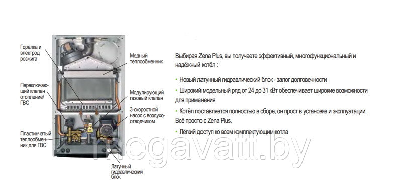 Газовый котел De Dietrich ZENA Plus MSL 31 MI FF - фото 3 - id-p204241846