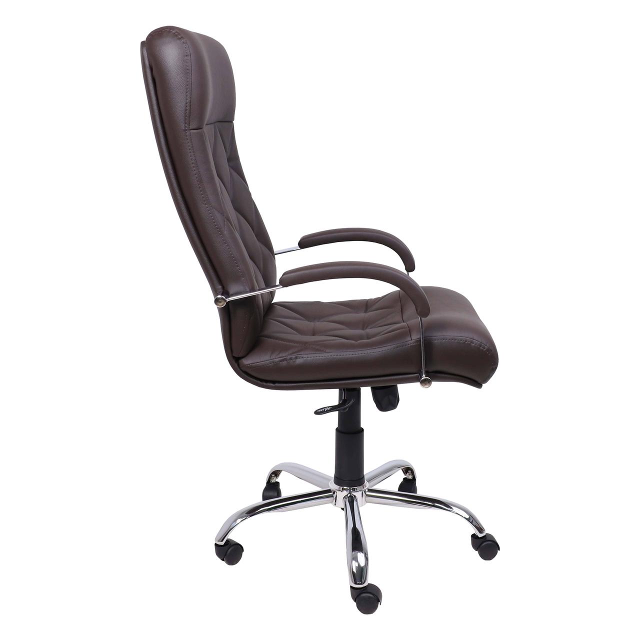 Кресло Верона В, натуральная кожа, хром (коричневый) - фото 5 - id-p204242344