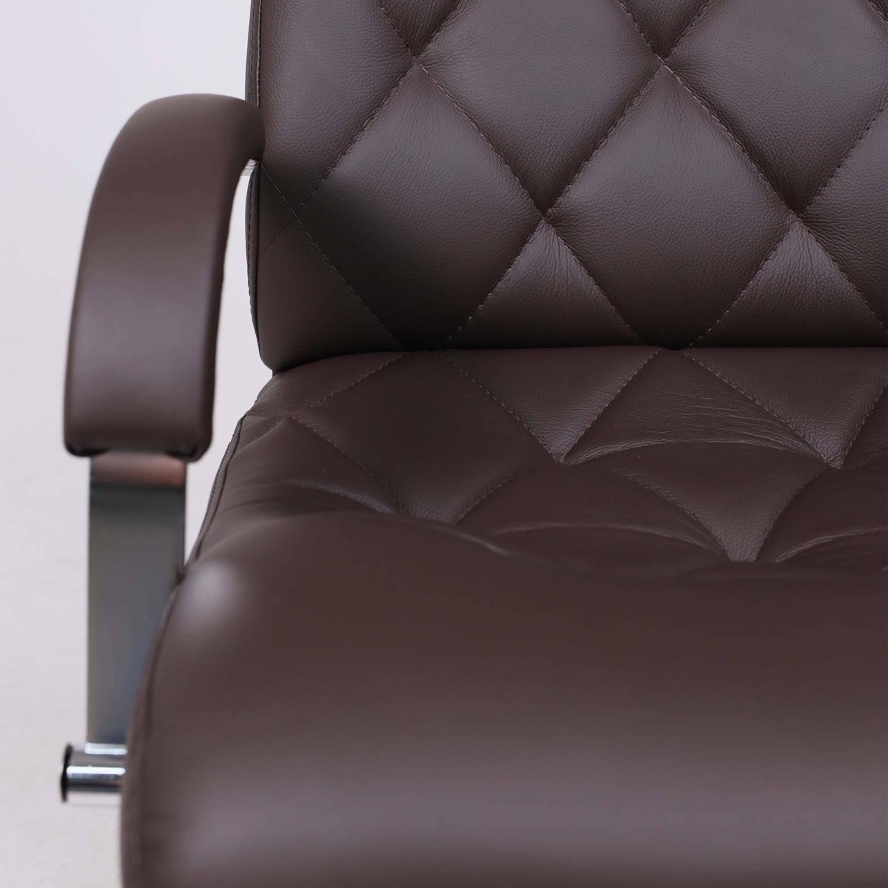 Кресло Верона В, натуральная кожа, хром (коричневый) - фото 10 - id-p204242344