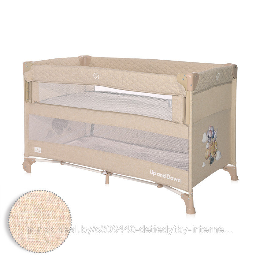 Манеж-кровать Lorelli Cot Up and Down Cool Grey Bear 2023 - фото 2 - id-p141423094