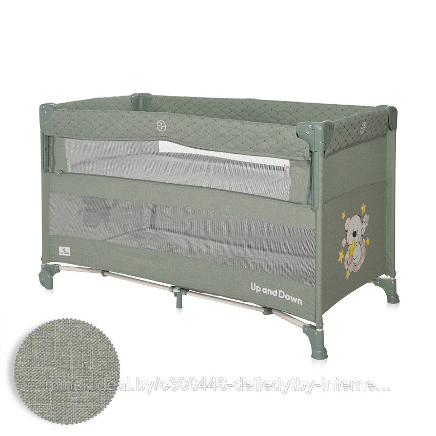 Манеж-кровать Lorelli Cot Up and Down Cool Grey Bear 2023 - фото 4 - id-p141423094