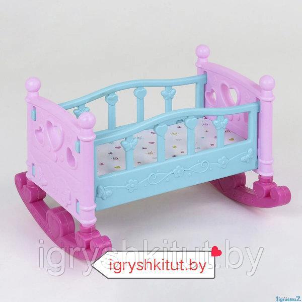 Кроватка для кукол (куклы) с постелькой, пластиковая - фото 3 - id-p112334886