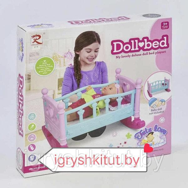 Кроватка для кукол (куклы) с постелькой, пластиковая - фото 6 - id-p112334886