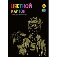 Набор цветного картона немелованный А4, 8 цветов, 8 листов, 190 г/м2, АНИМЭ-3