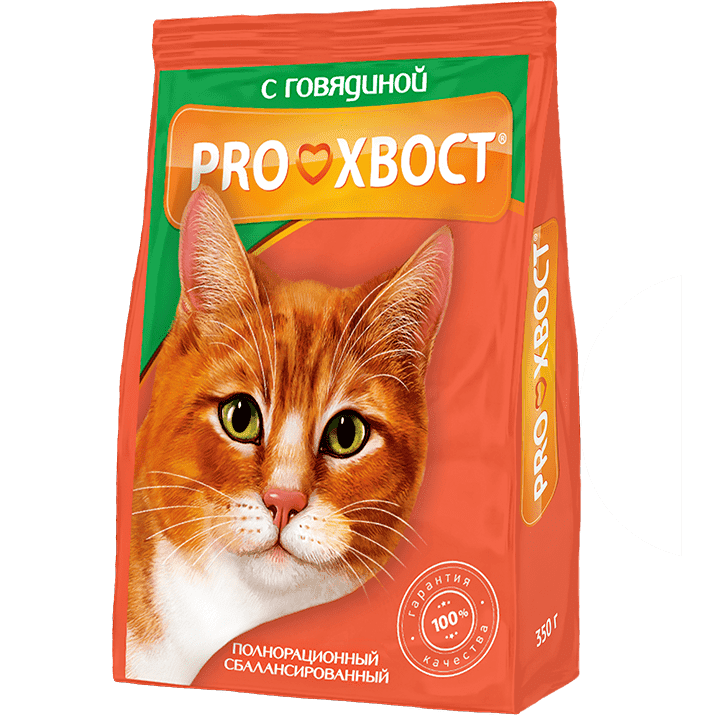 "ProХвост" сухой корм для кошек с говядиной 350г - фото 1 - id-p204252024