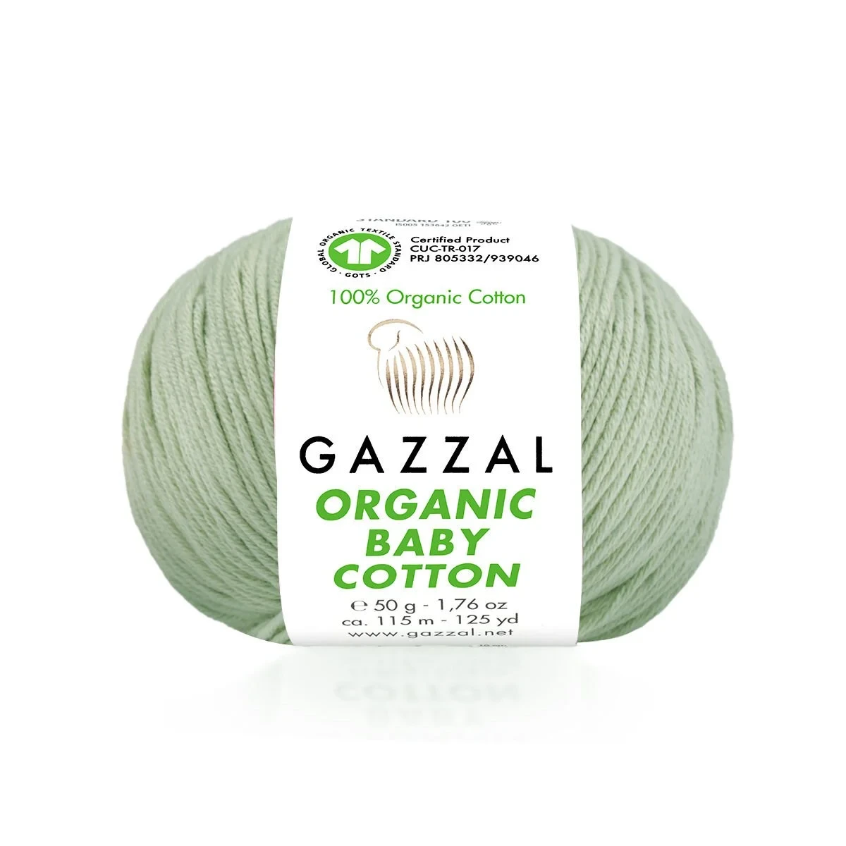 Пряжа Organic Baby Cotton цвет 448 светлая мята
