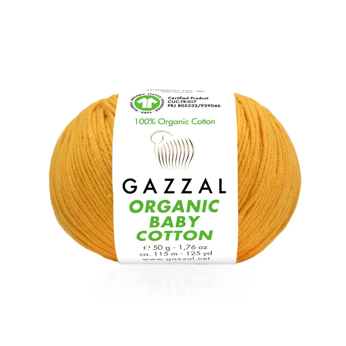 Пряжа Organic Baby Cotton цвет 447 горчица