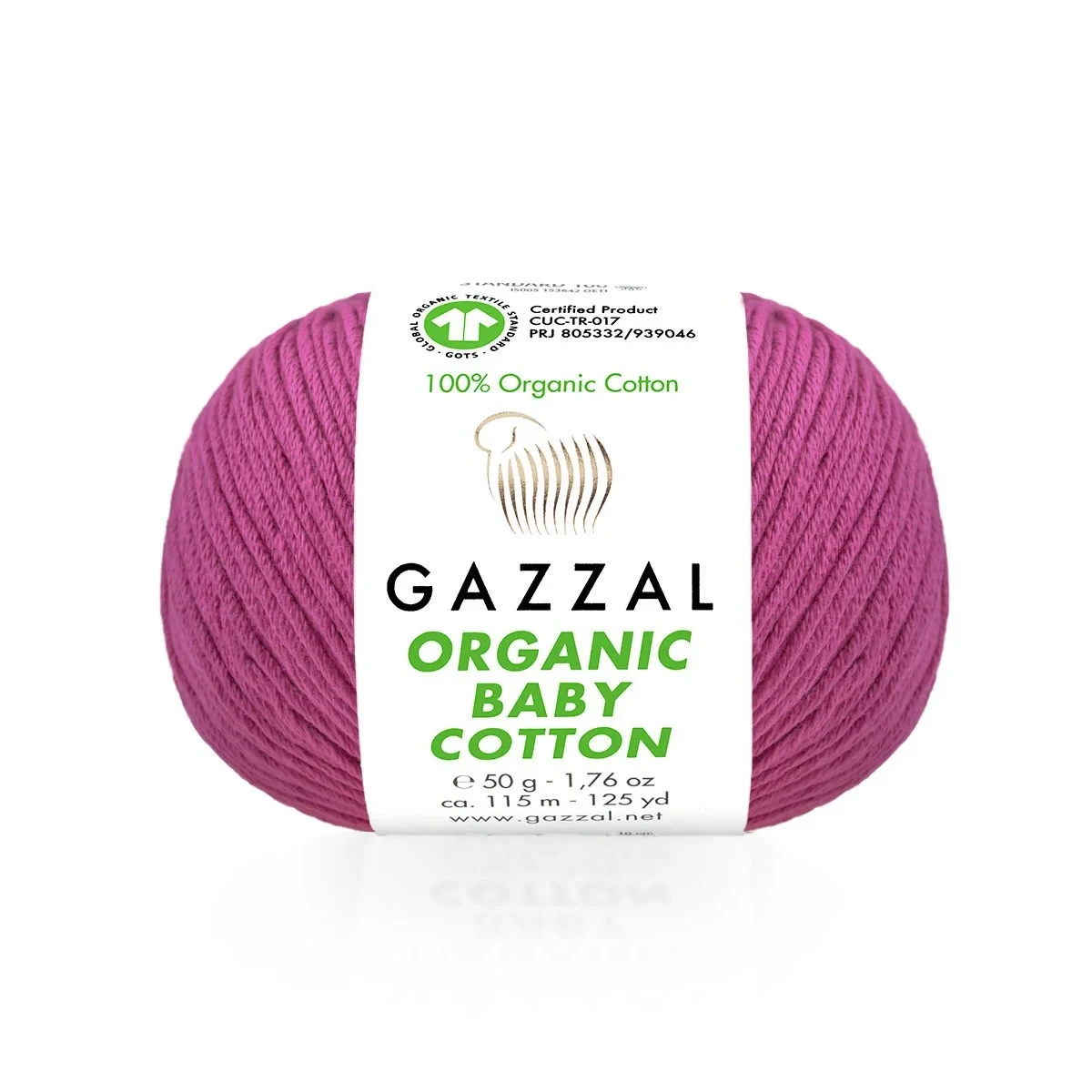 Пряжа Organic Baby Cotton цвет 454 фуксия