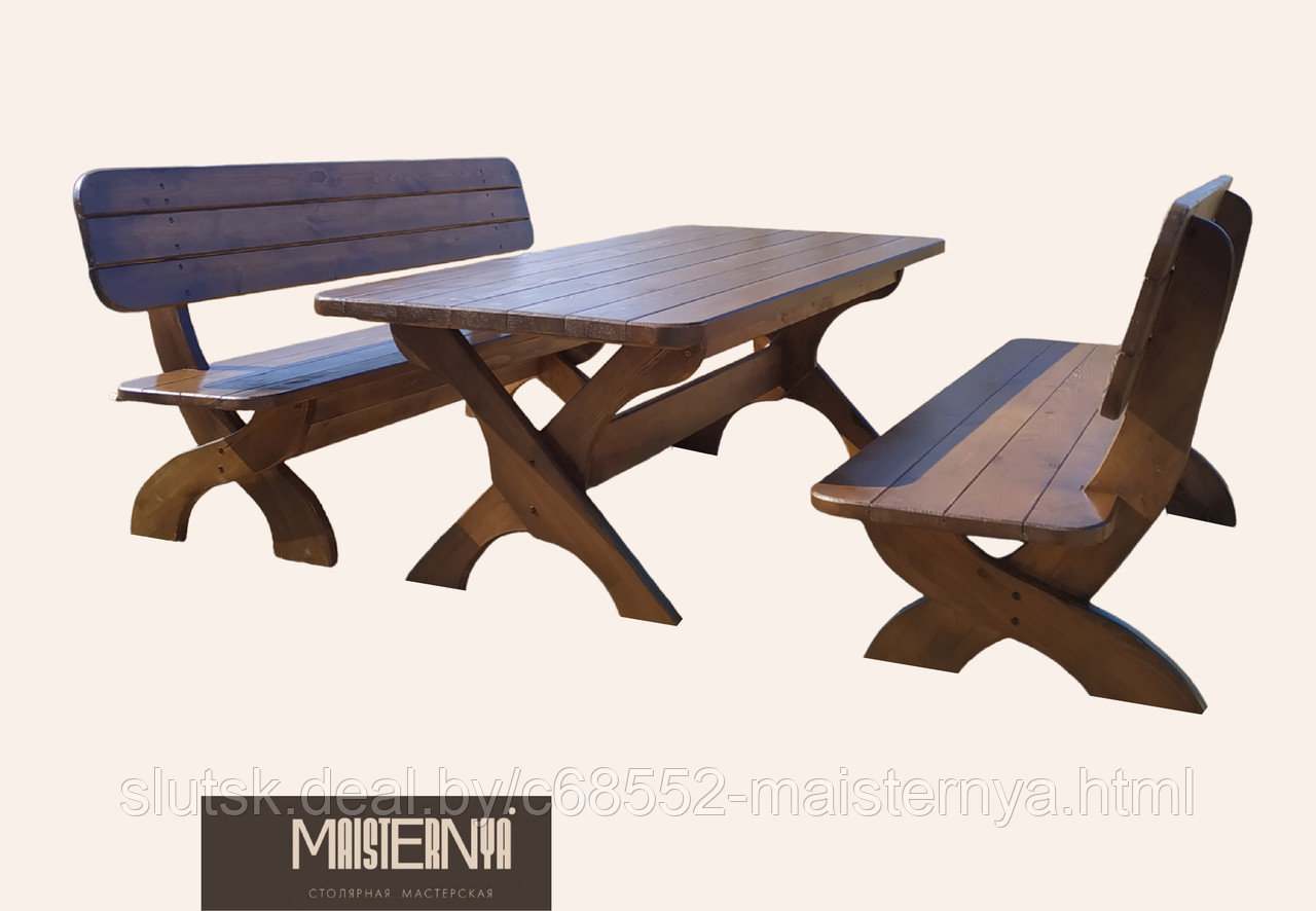 Комплект мебели Травень-01 (стол+ 2 скамейки) - фото 1 - id-p176354346