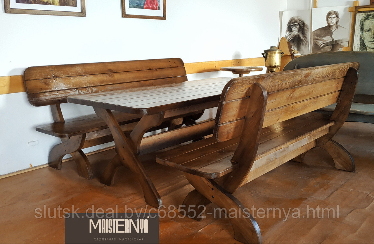 Комплект мебели Травень-01 (стол+ 2 скамейки) - фото 6 - id-p176354346