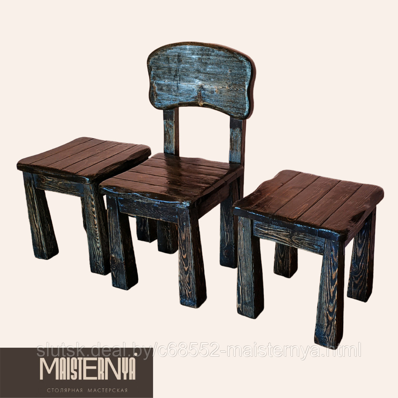 Комплект мебели Маентак - 2 (стол, 2 стула + 2 табуретки) - фото 3 - id-p136900268