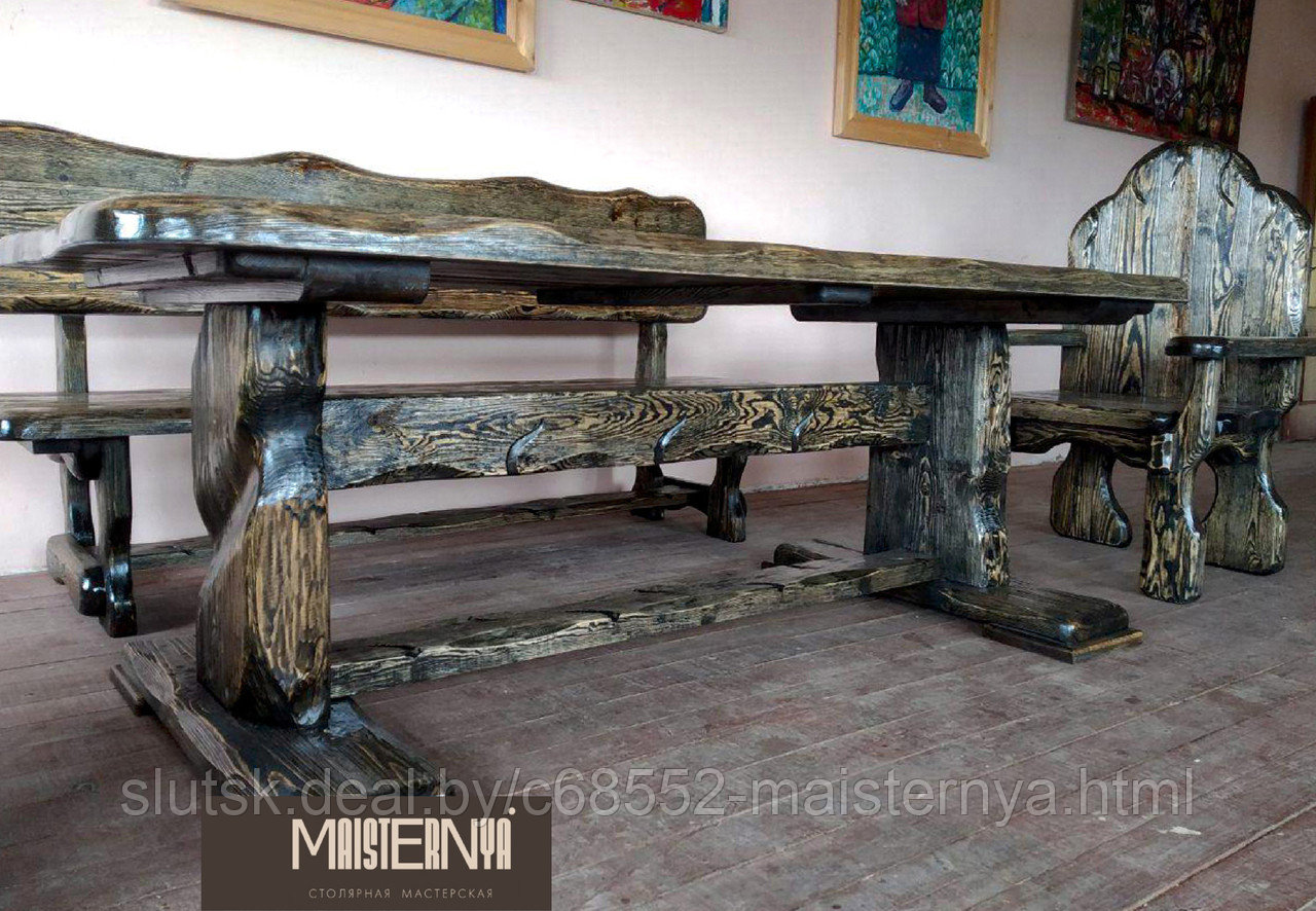 Комплект мебели Маентак 1 (скамья, стол + 2 кресла) - фото 7 - id-p155030114