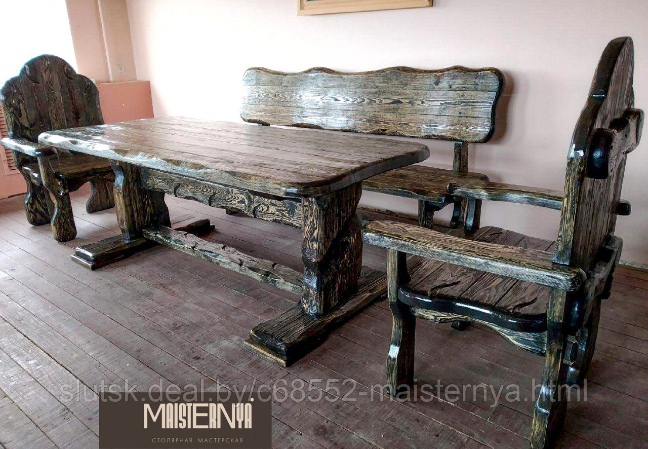 Комплект мебели Маентак 1 (скамья, стол + 2 кресла) - фото 8 - id-p155030114