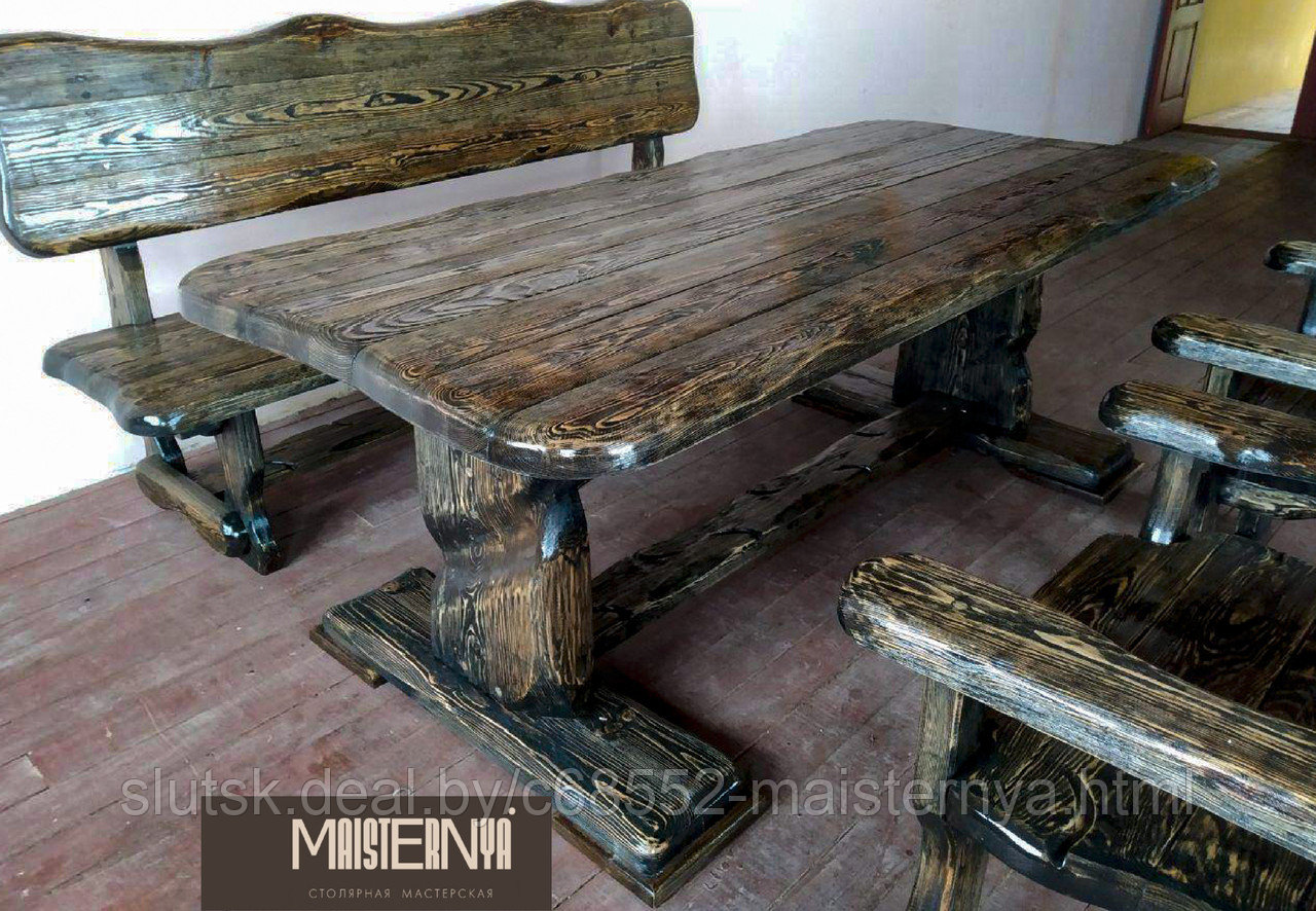 Комплект мебели Маентак 1 (скамья, стол + 2 кресла) - фото 6 - id-p155030114
