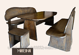Комплект мебели “Скарб”  (2 лавы, стол, массив дуба)