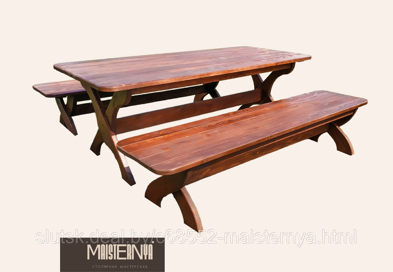 Комплект мебели Травень-03 (стол+ 2 скамейки) - фото 1 - id-p204265943