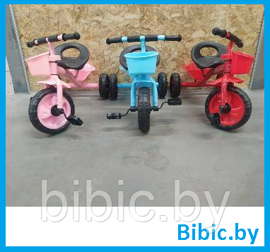 Велосипед детский Малыш трёхколёсный с корзинкой и багажником для малышей, беговел для самых маленьких - фото 1 - id-p204265869