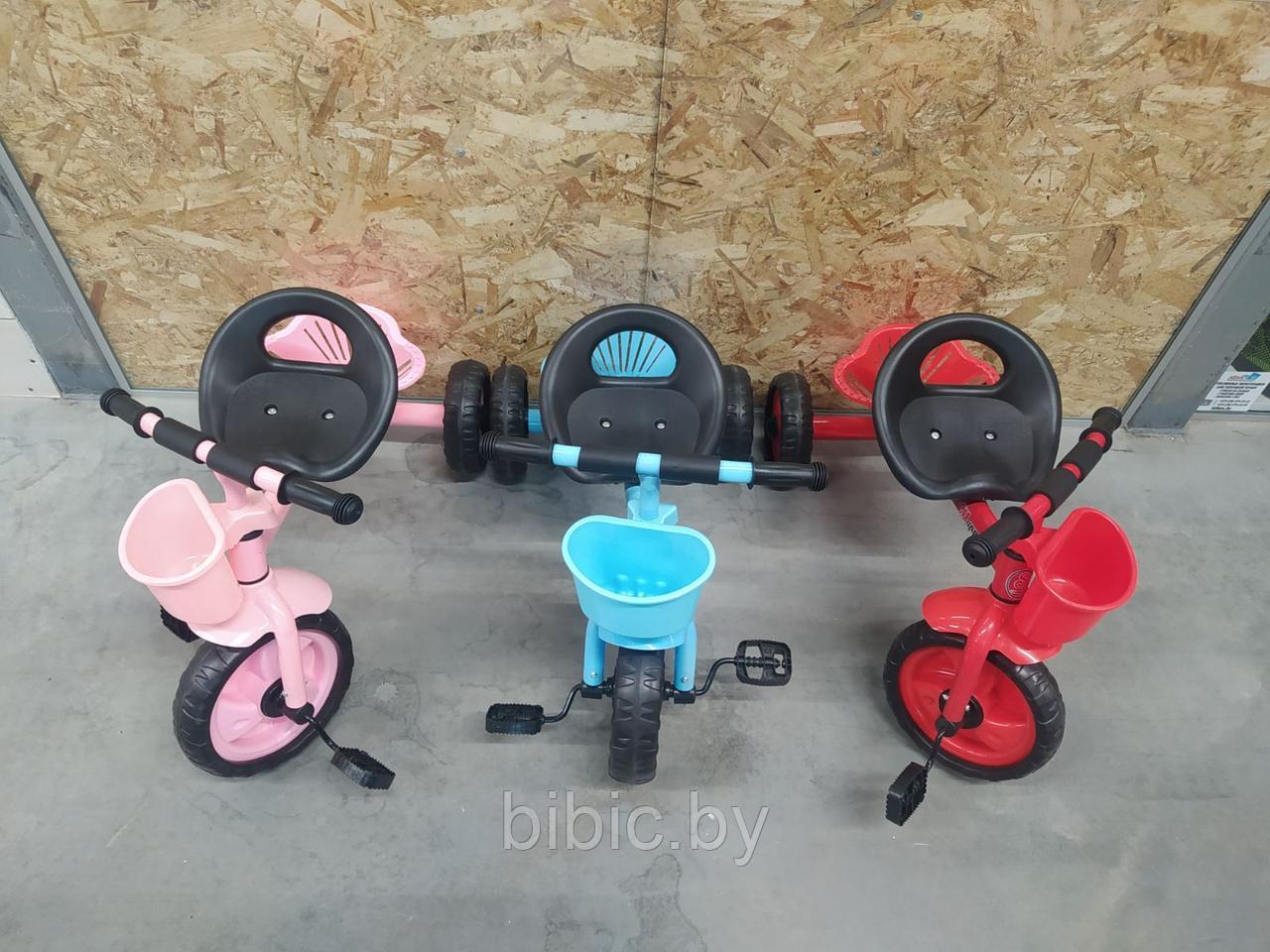Велосипед детский Малыш трёхколёсный с корзинкой и багажником для малышей, беговел для самых маленьких - фото 2 - id-p204265869