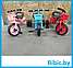 Велосипед детский Малыш трёхколёсный голубой с корзинкой и багажником для малышей, беговел для самых маленьких, фото 3