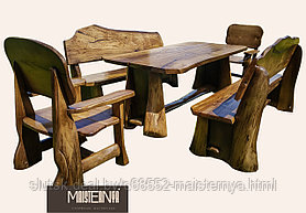 Комплект мебели “Гонар”  (2 скамейки, стол и 2 кресла, массив дуба)