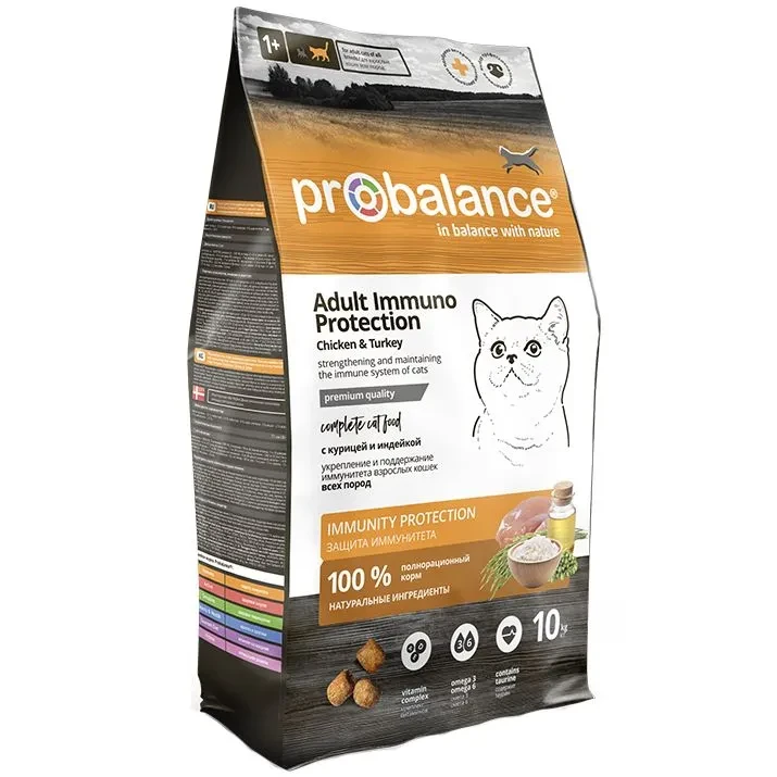 "Probalance" Immuno сухой корм для кошек с функцией защиты и укрепления иммунитета 10кг - фото 1 - id-p204268196