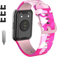 Силиконовый ремешок Rumi для Huawei Watch FIT, Watch FIT Elegant Розовый камуфляж