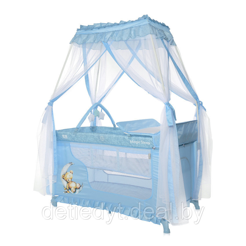 Манеж-кровать Lorelli Magic Sleep Blue Moon Sleeping Bear - фото 1 - id-p163363035