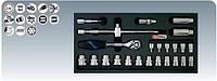 KS-Tools 8181302 Набор головок 3/8" с аксессуарами