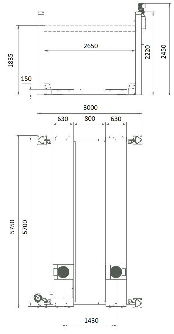 Velyen 4ED0600L Подъемник четырехстоечный г/п 5000 кг. платформы для сход-развала - фото 2 - id-p204270092