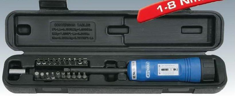 KS-Tools 5161205 Динамометрический ключ отвертка 1-8 Нм., с аксессуарами в кейсе - фото 1 - id-p204270103