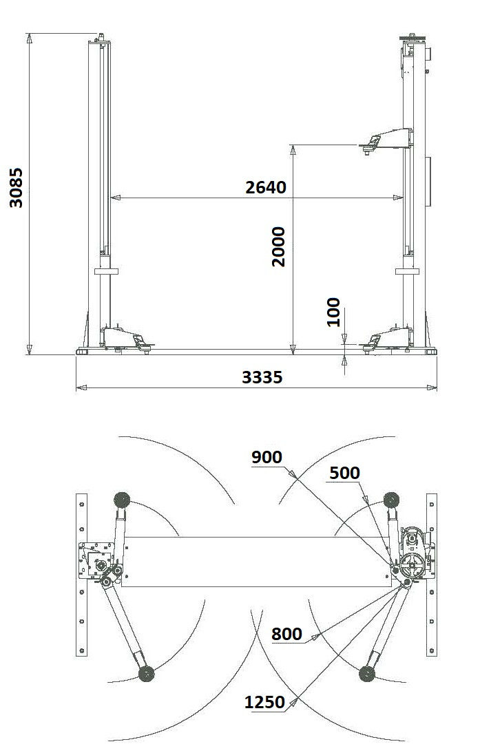 Velyen 4EB1700 Подъемник двухстоечный г/п 3200 кг. электромеханический - фото 2 - id-p204270378