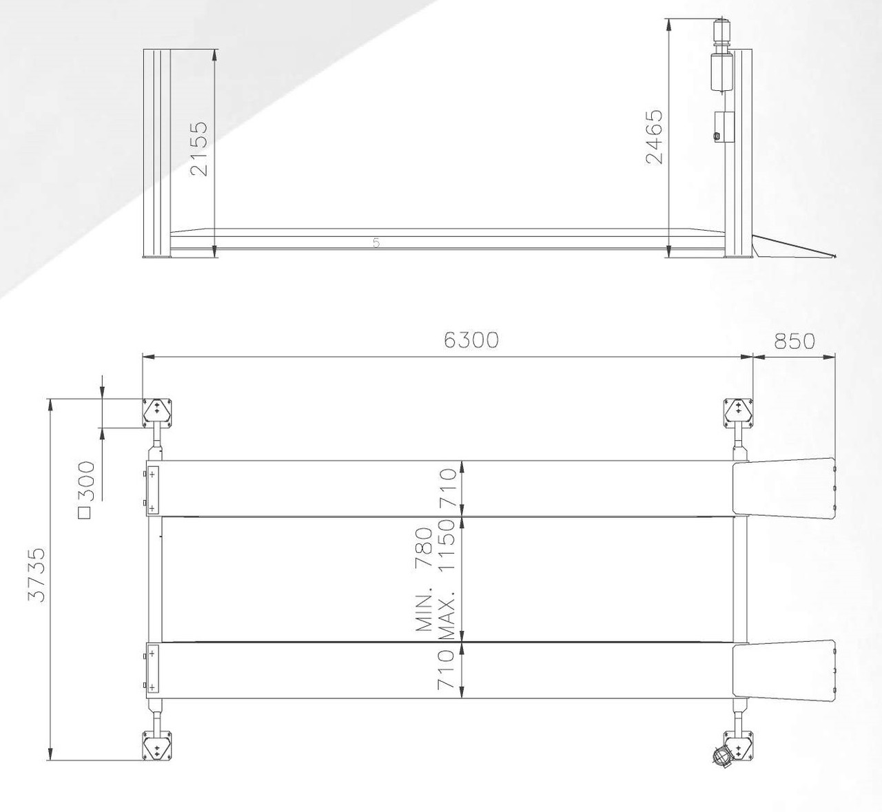 Velyen 4ED0700N Подъемник четырехстоечный г/п 12000 кг. платформы гладкие - фото 2 - id-p204270382